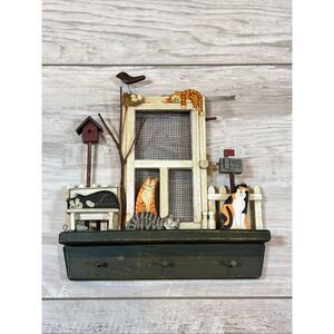 Whimsical Ally Katz Cat Key Rack Wall Decor